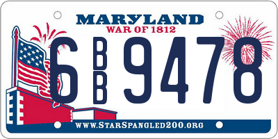 MD license plate 6BB9478