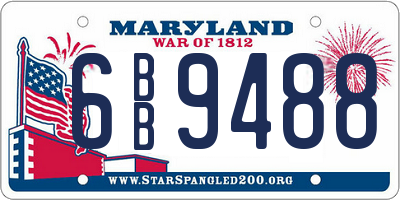 MD license plate 6BB9488