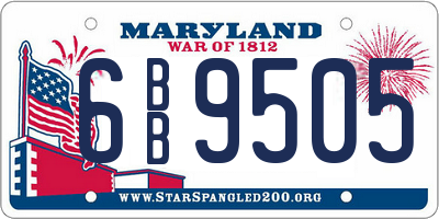 MD license plate 6BB9505