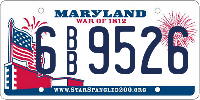 MD license plate 6BB9526