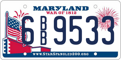 MD license plate 6BB9533