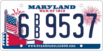 MD license plate 6BB9537