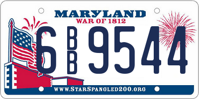 MD license plate 6BB9544