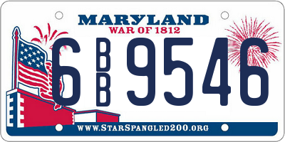 MD license plate 6BB9546