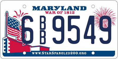 MD license plate 6BB9549