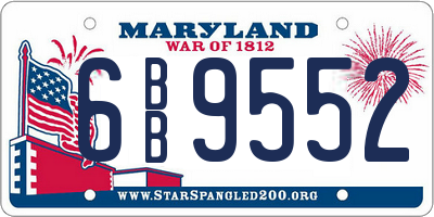 MD license plate 6BB9552