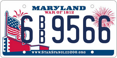 MD license plate 6BB9566