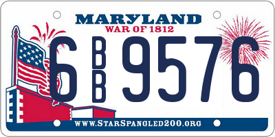 MD license plate 6BB9576