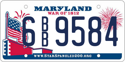 MD license plate 6BB9584