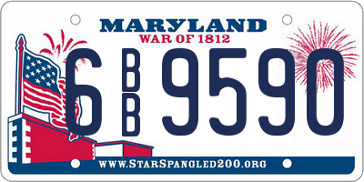 MD license plate 6BB9590