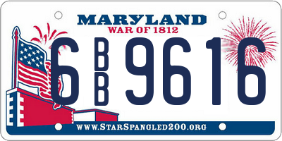 MD license plate 6BB9616