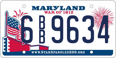 MD license plate 6BB9634