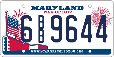 MD license plate 6BB9644