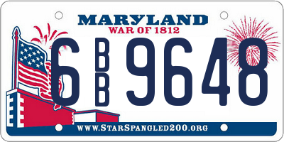 MD license plate 6BB9648