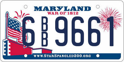 MD license plate 6BB9661