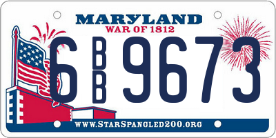 MD license plate 6BB9673