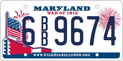 MD license plate 6BB9674