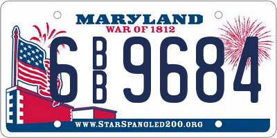 MD license plate 6BB9684