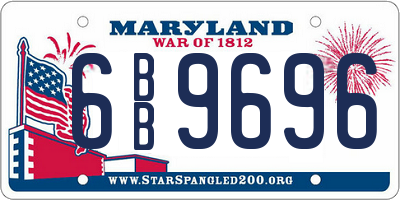 MD license plate 6BB9696