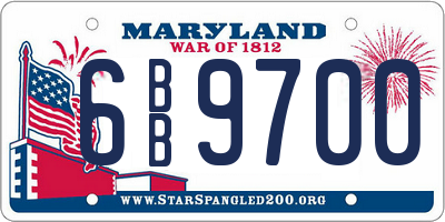 MD license plate 6BB9700