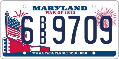 MD license plate 6BB9709