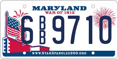 MD license plate 6BB9710