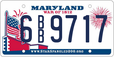 MD license plate 6BB9717