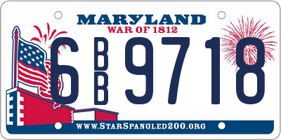 MD license plate 6BB9718
