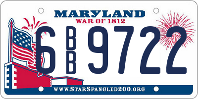MD license plate 6BB9722