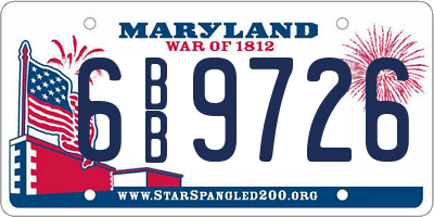 MD license plate 6BB9726