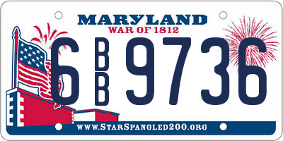 MD license plate 6BB9736