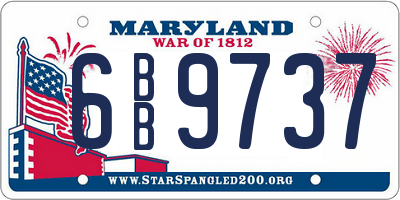 MD license plate 6BB9737