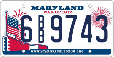 MD license plate 6BB9743
