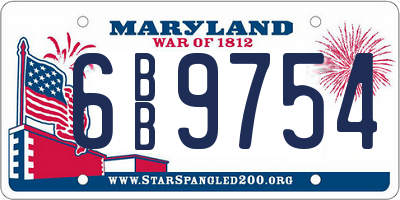 MD license plate 6BB9754