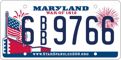 MD license plate 6BB9766