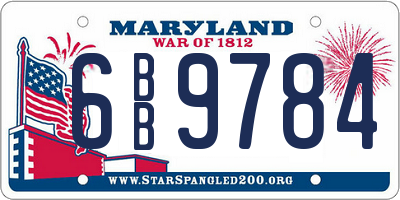 MD license plate 6BB9784