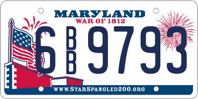 MD license plate 6BB9793