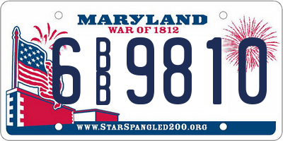 MD license plate 6BB9810