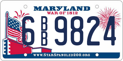 MD license plate 6BB9824