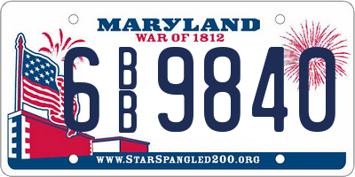 MD license plate 6BB9840