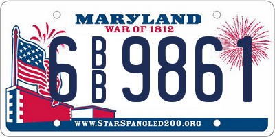 MD license plate 6BB9861