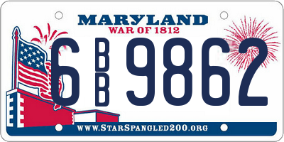 MD license plate 6BB9862