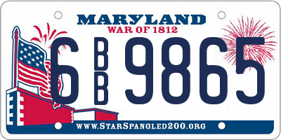MD license plate 6BB9865