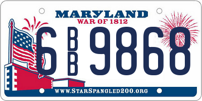 MD license plate 6BB9868