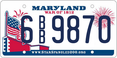 MD license plate 6BB9870