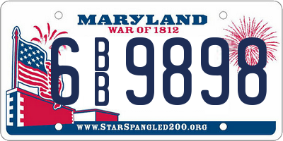 MD license plate 6BB9898