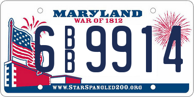 MD license plate 6BB9914