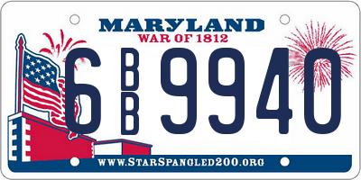 MD license plate 6BB9940