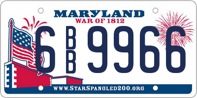 MD license plate 6BB9966