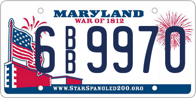 MD license plate 6BB9970